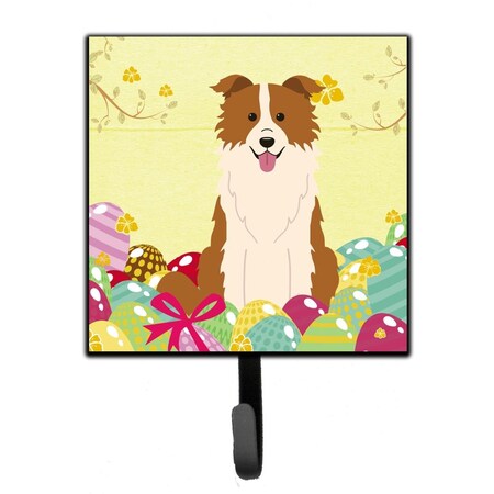 Jensendistributionservices Easter Eggs Border Collie Red White Leash or Key Holder MI2088064